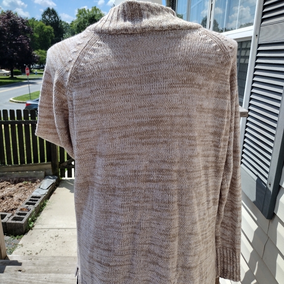 Vintage Jason Maxwell 2X Plus Size Oatmeal Tweed V-Neck Fisherman Style Sweater - Picture 4 of 12